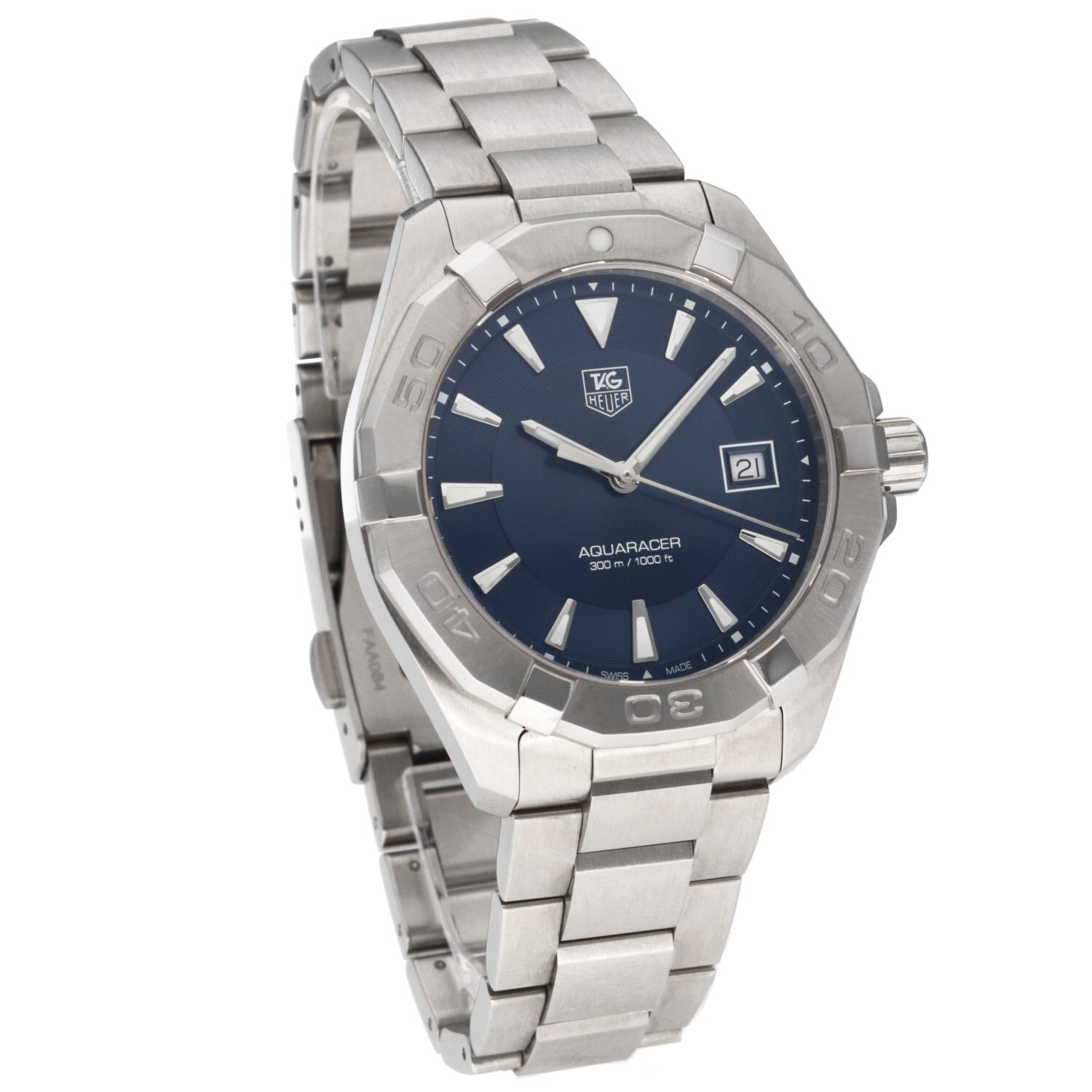 Buy Tag Heuer Aquaracer Blue Dial Silver Steel Strap Watch for Men - WAY1112.BA0928 in Pakistan