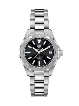 Buy Tag Heuer Aquaracer Black Dial Silver Steel Strap Watch for Women - WBD1310.BA0740 in Pakistan