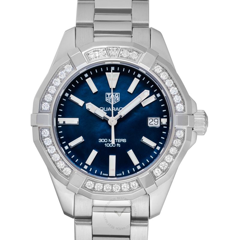 Buy Tag Heuer Aquaracer Blue Dial with Diamonds Silver Steel Strap Watch for Women - WAY131N.BA0748 in Pakistan