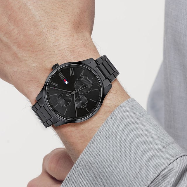 Buy Tommy Hilfiger Mens Quartz Stainless Steel Black Dial 44mm Watch - 1791695 in Pakistan