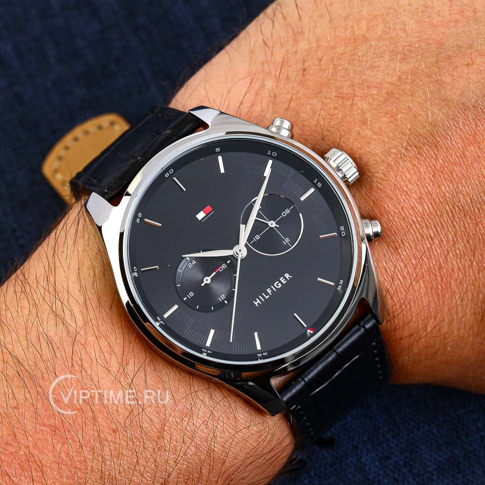 Buy Tommy Hilfiger Grey Dial Black Leather Strap Watch for Men - 1710424 in Pakistan
