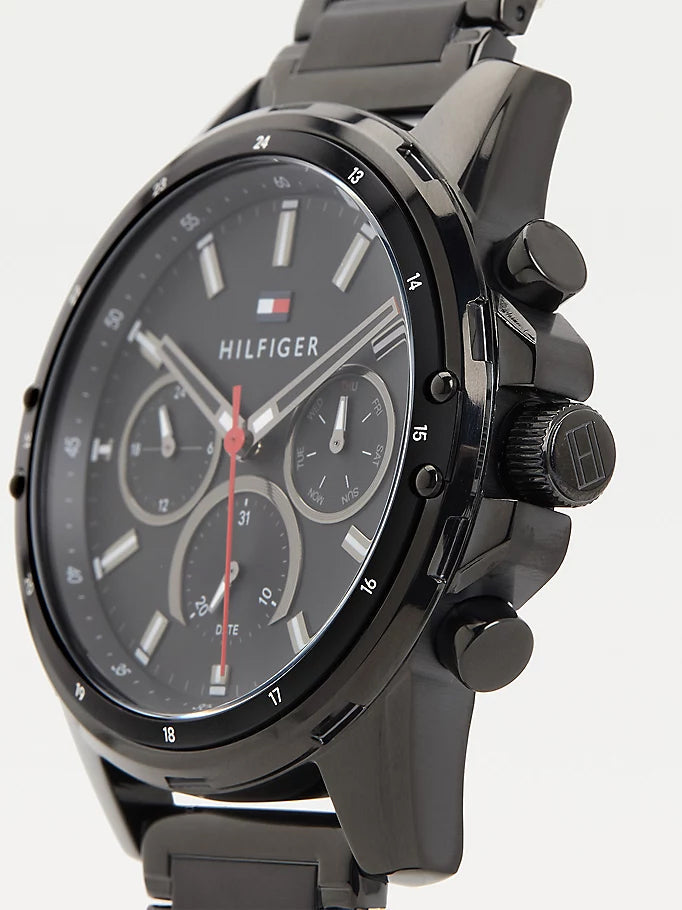 Buy Tommy Hilfiger Mens Quartz Black Stainless Steel Black Dial 44mm Watch - 1791935 in Pakistan