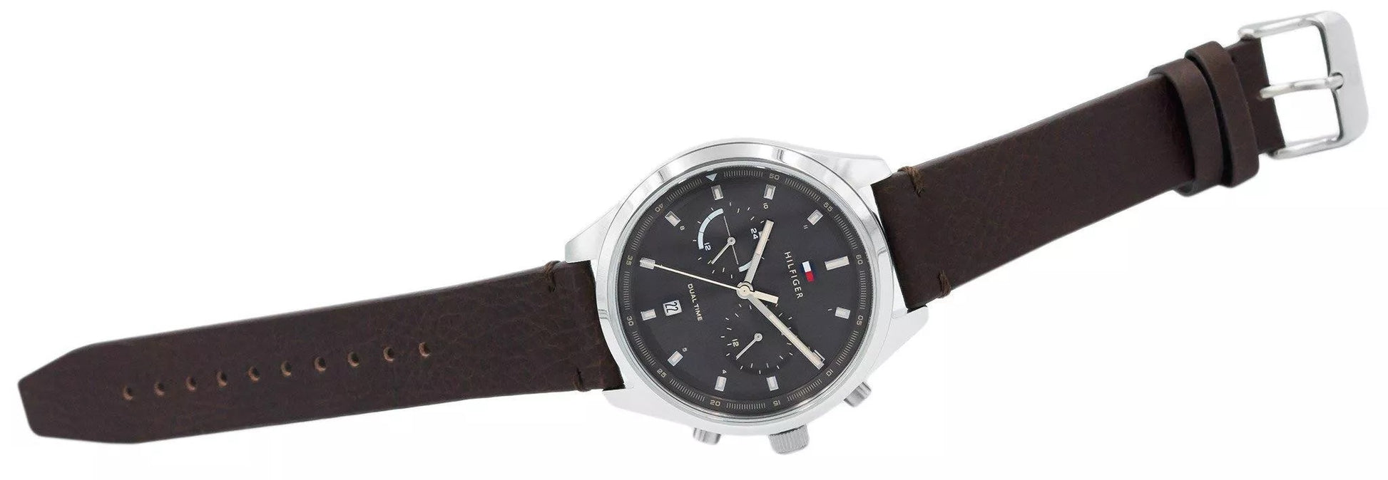 Buy Tommy Hilfiger Ashton Grey Dial Brown Leather Strap Watch for Men - 1791729 in Pakistan