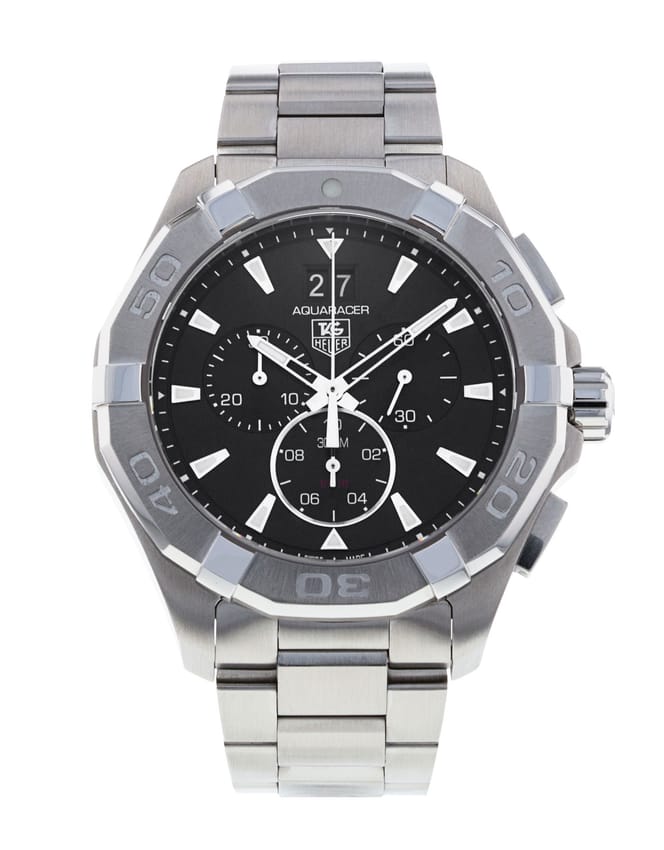 Buy Tag Heuer Aquaracer Black Dial Silver Steel Strap Watch for Men - CAY1110.BA0927 in Pakistan