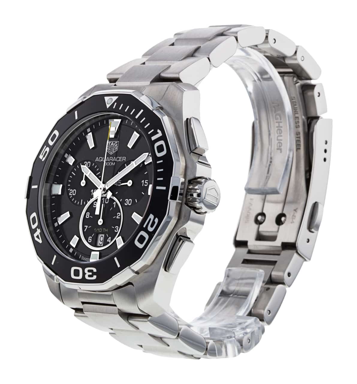 Buy Tag Heuer Aquaracer Black Dial Black Steel Strap Watch for Men - CAY111A.BA0927 in Pakistan