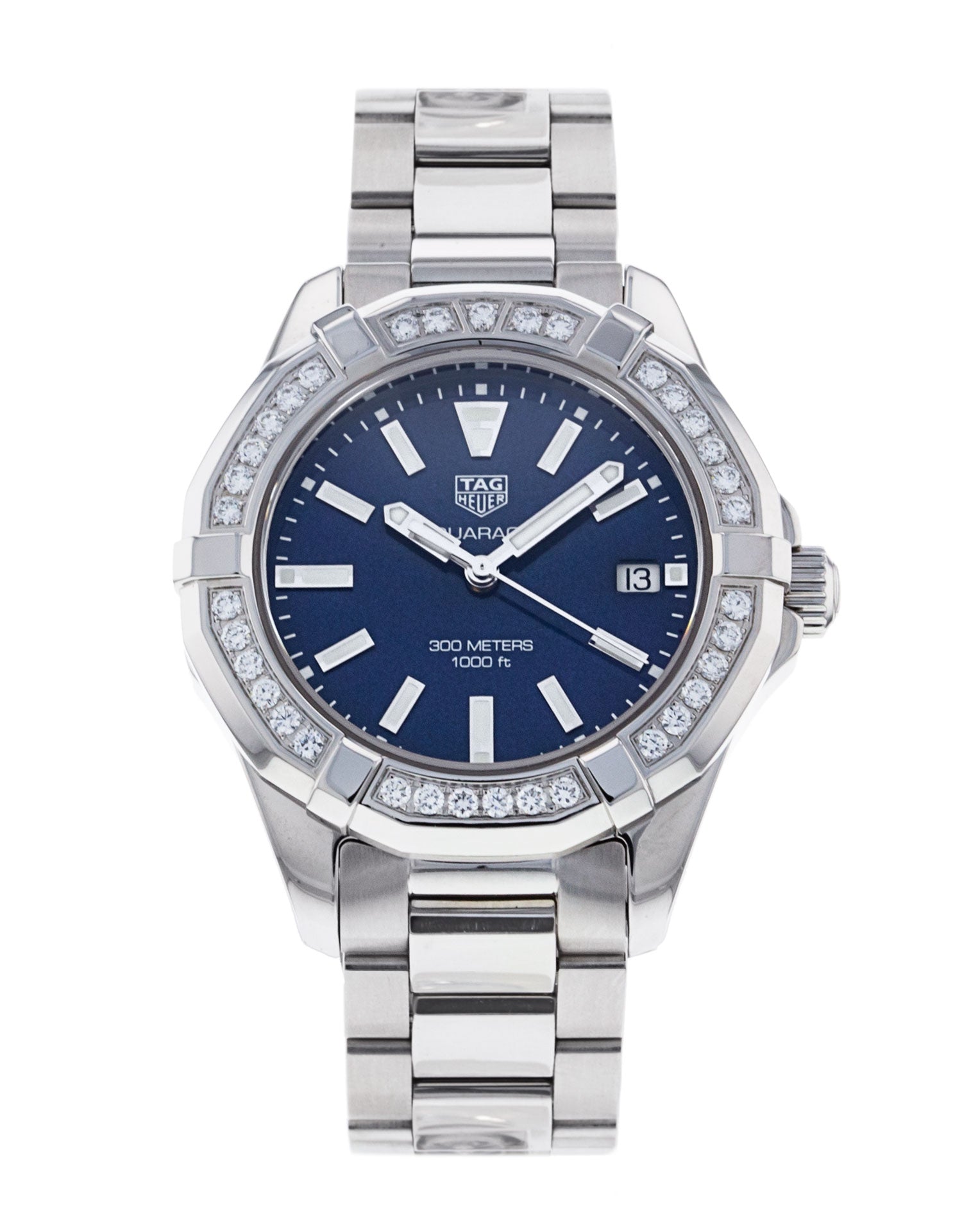 Buy Tag Heuer Aquaracer 35mm Blue Diamonds Dial Silver Steel Strap Watch for Women - WAY131N.BA0748 in Pakistan