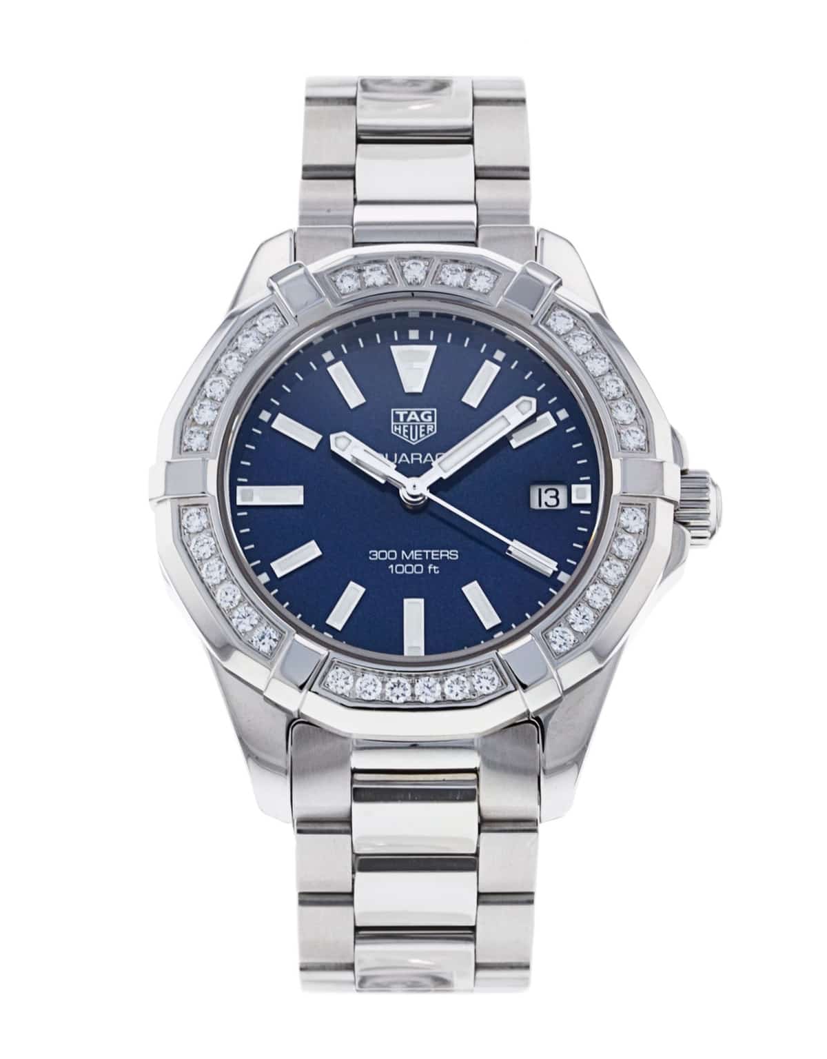 Buy Tag Heuer Aquaracer Blue Dial with Diamonds Silver Steel Strap Watch for Women - WAY131N.BA0748 in Pakistan