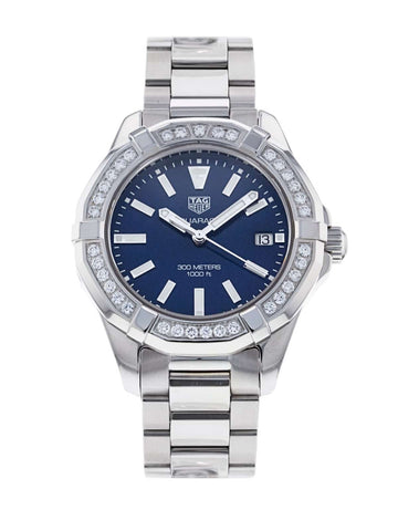 Buy Tag Heuer Aquaracer Blue Dial with Diamonds Silver Steel Strap Watch for Women - WAY131N.BA0748 in Pakistan