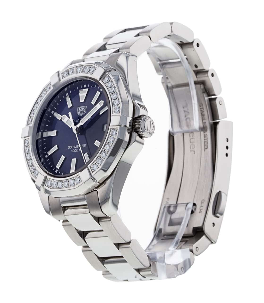 Buy Tag Heuer Aquaracer 35mm Blue Diamonds Dial Silver Steel Strap Watch for Women - WAY131N.BA0748 in Pakistan