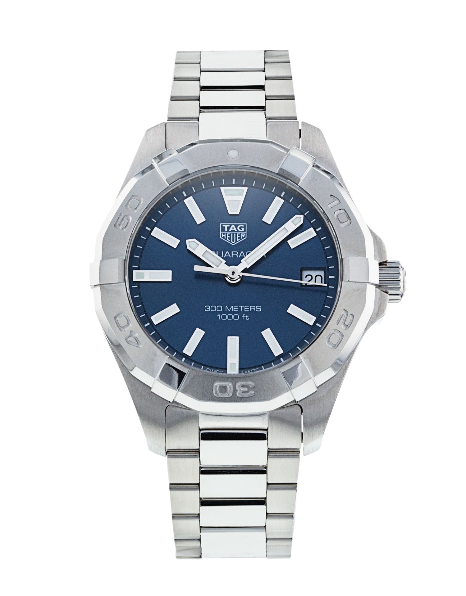 Buy Tag Heuer Aquaracer Blue Dial Silver Steel Strap Watch for Women - WBD1312.BA0740 in Pakistan