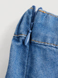 Buy SHEIN Teen Girl Solid Pleated Denim Skirt in Pakistan