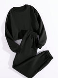 Buy SHEIN Thermal Lined Solid Sweatshirt With Joggers in Pakistan