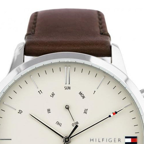 Buy Tommy Hilfiger Evan White Dial Brown Leather Strap Watch for Men - 1710404 in Pakistan