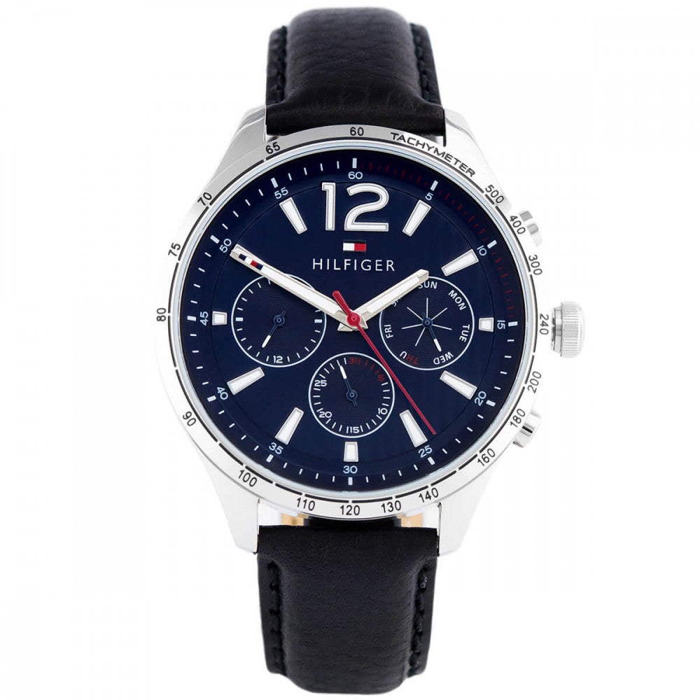 Buy Tommy Hilfiger Mens Quartz Leather Strap Blue Dial 44mm Watch - 1791468 in Pakistan
