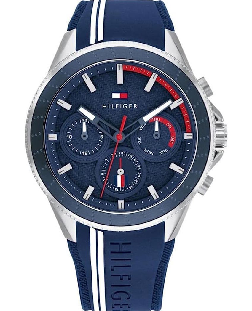 Buy Tommy Hilfiger Mens Quartz Blue Silicone Strap Blue Dial 45mm Watch - 1791859 in Pakistan