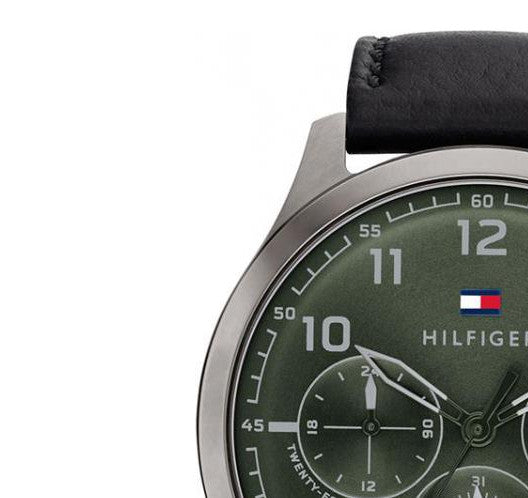 Buy Tommy Hilfiger Green Dial Black Leather Strap Watch for Men - 1791856 in Pakistan