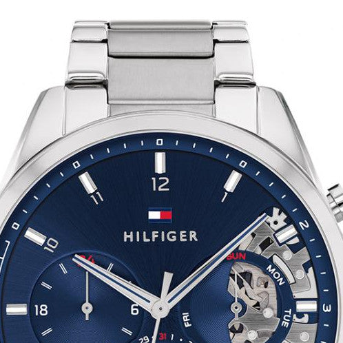 Buy Tommy Hilfiger Mens Quartz Silver Stainless Steel Blue Dial 44mm Watch - 1710448 in Pakistan