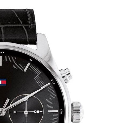 Buy Tommy Hilfiger Grey Dial Black Leather Strap Watch for Men - 1710424 in Pakistan