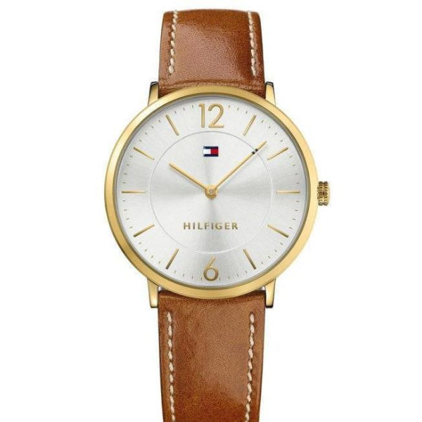 Buy Tommy Hilfiger Ultra Slim Silver Dial Brown Leather Strap Watch for Men - 1710353 in Pakistan