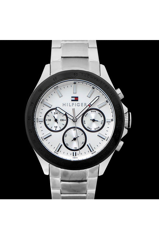 Buy Tommy Hilfiger Mens Quartz Stainless Steel White Dial 44mm Watch - 1791227 in Pakistan