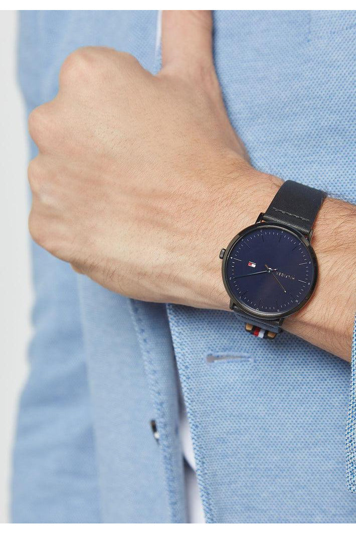 Buy Tommy Hilfiger Men's Quartz Leather Strap Blue Dial 40mm Watch - 1791462 in Pakistan