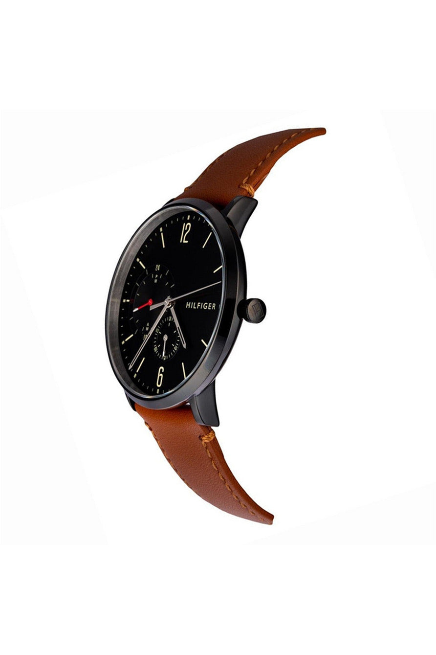 Buy Tommy Hilfiger Men's Quartz Leather Strap Black Dial 40mm Watch - 1791510 in Pakistan