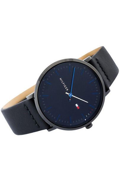 Buy Tommy Hilfiger Men's Quartz Leather Strap Blue Dial 40mm Watch - 1791462 in Pakistan