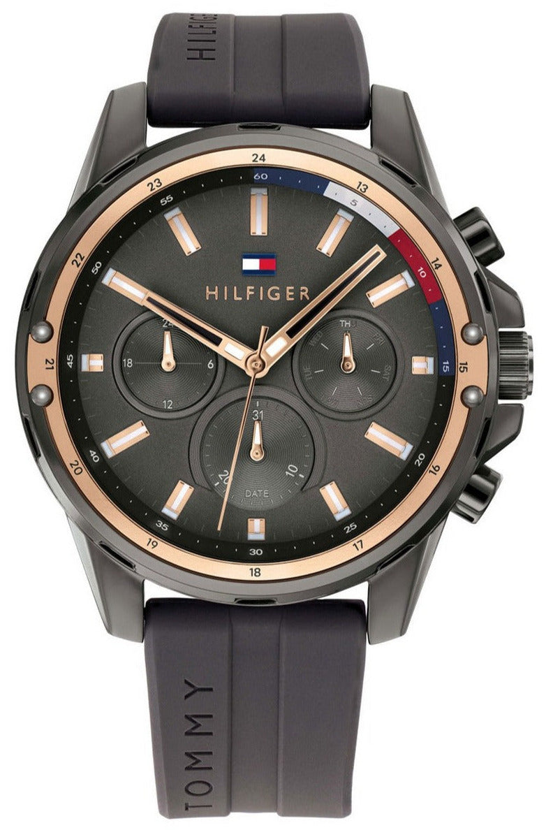 Buy Tommy Hilfiger Mens Quartz Silicone Strap Grey Dial 45mm Watch - 1791792 in Pakistan