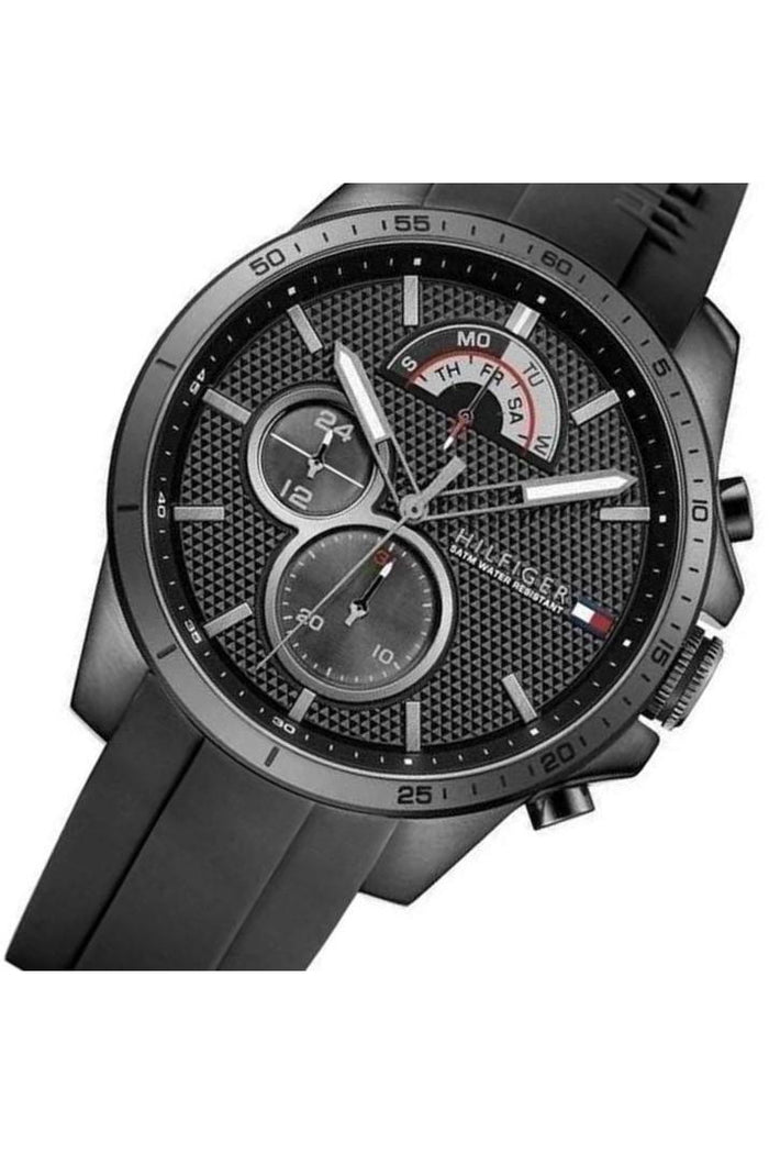 Buy Tommy Hilfiger Mens Quartz Black Silicone Strap Black Dial 46mm Watch - 1791352 in Pakistan
