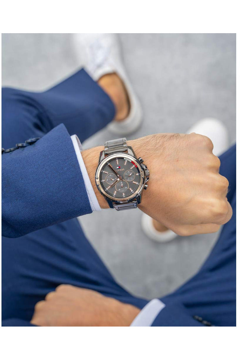 Buy Tommy Hilfiger Mens Quartz Silicone Strap Grey Dial 45mm Watch - 1791792 in Pakistan