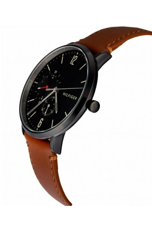 Buy Tommy Hilfiger Men's Quartz Leather Strap Black Dial 40mm Watch - 1791510 in Pakistan