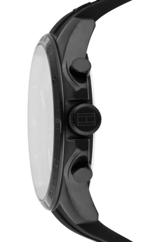 Buy Tommy Hilfiger Mens Quartz Black Silicone Strap Black Dial 46mm Watch - 1791352 in Pakistan