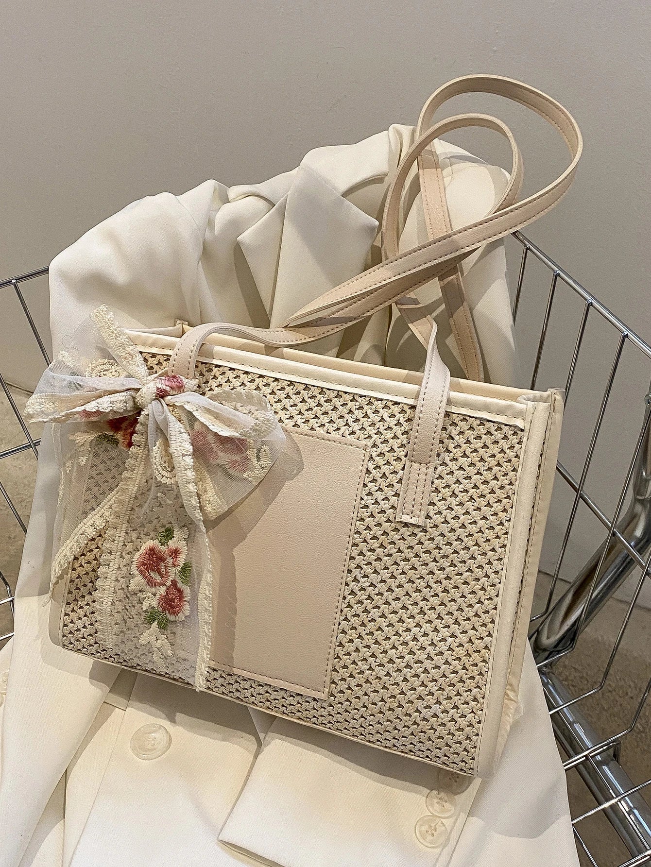 Buy Trendy Lightweight,Casual Bow Decor Straw Bag For Teen Girls Women College Students Perfect For College in Pakistan