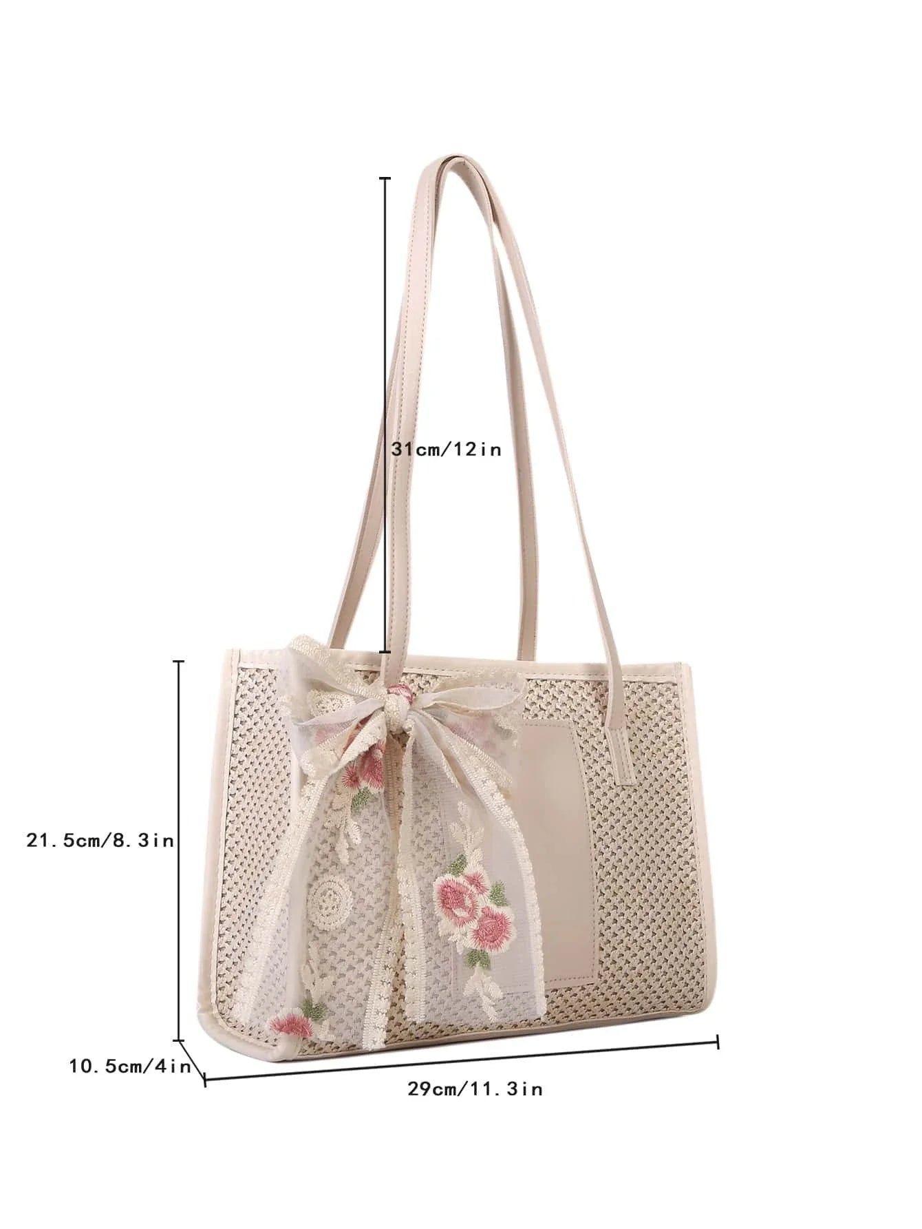 Buy Trendy Lightweight,Casual Bow Decor Straw Bag For Teen Girls Women College Students Perfect For College in Pakistan