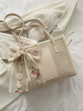Buy Trendy Lightweight,Casual Bow Decor Straw Bag For Teen Girls Women College Students Perfect For College in Pakistan