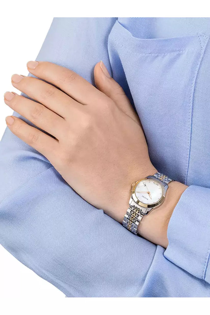 Buy Gucci G Timeless Silver Dial Two Tone Steel Strap Watch for Women - YA126511 in Pakistan