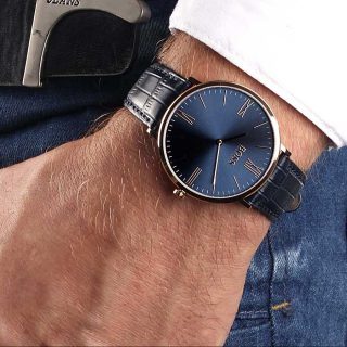 Buy Hugo Boss Mens Quartz Blue Leather Strap Blue Dial 40mm Watch - 1513371 in Pakistan
