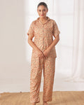 Buy Sajiero Silk Pajama Suit with Scrunchie - Starlight Dream in Pakistan