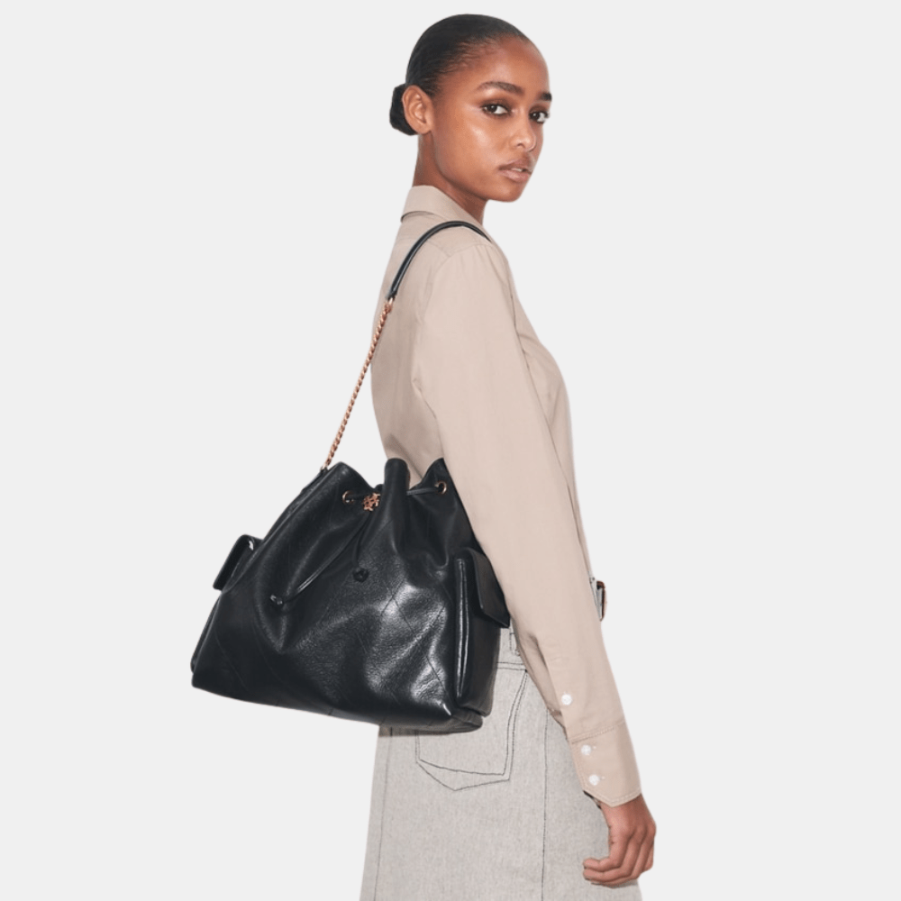 Buy Tory Burch Large Charlie Quilted Drawstring Shoulder Bag in Pakistan