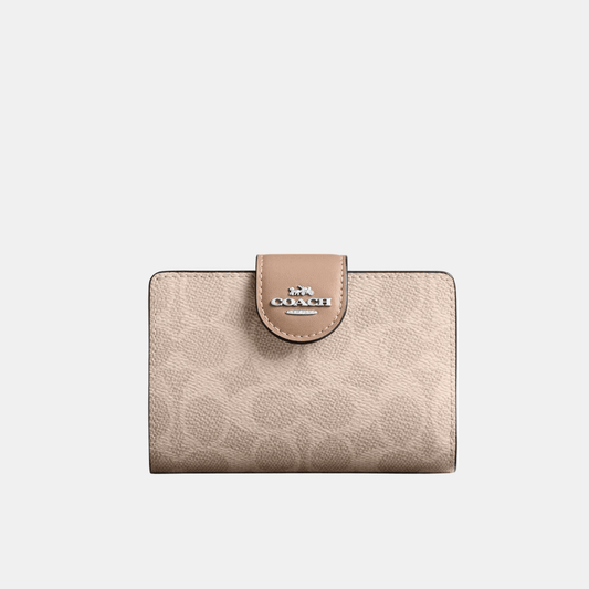 Buy Coach Mini Wallet In Signature Canvas (Sand/Taupe) in Pakistan