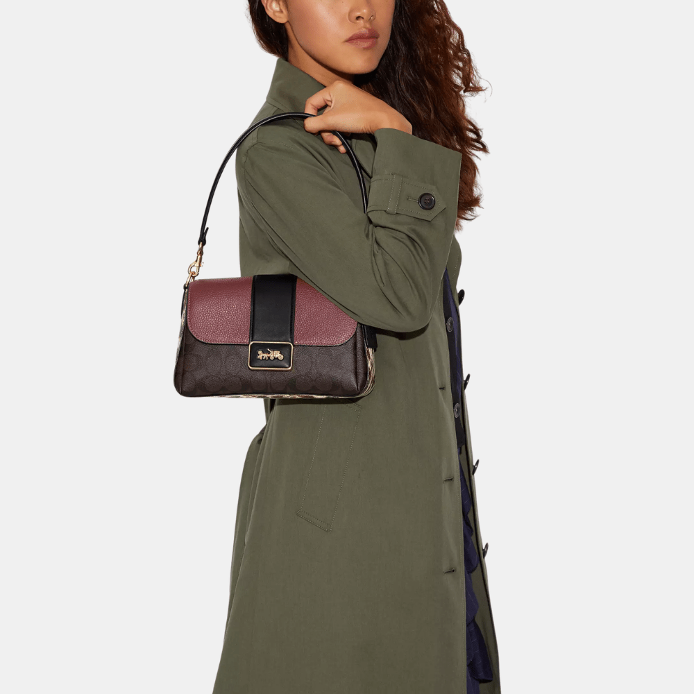 Buy Coach Grace Shoulder Bag In Signature Canvas (Brown Black Multi) in Pakistan