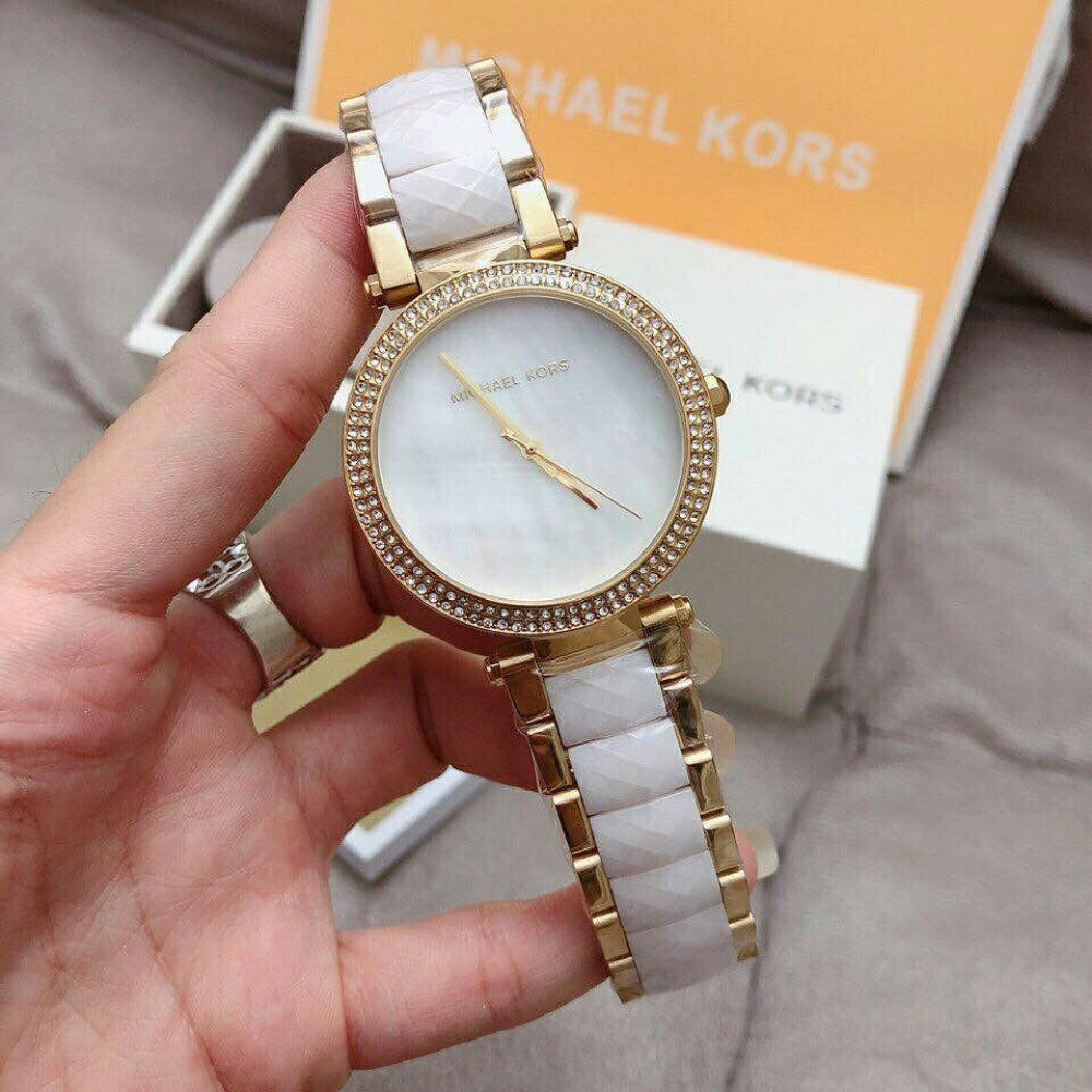Buy Michael Kors Parker White Dial Two Tone Steel Strap Watch for Women - MK6400 in Pakistan