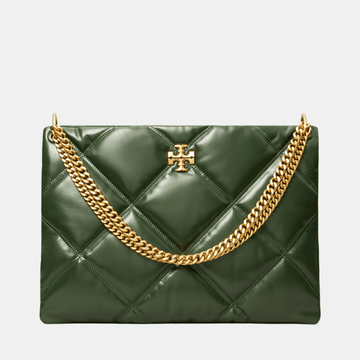 Buy Tory Burch Kira Diamond Quilt Contrast Stitch Satchel (Basil) in Pakistan