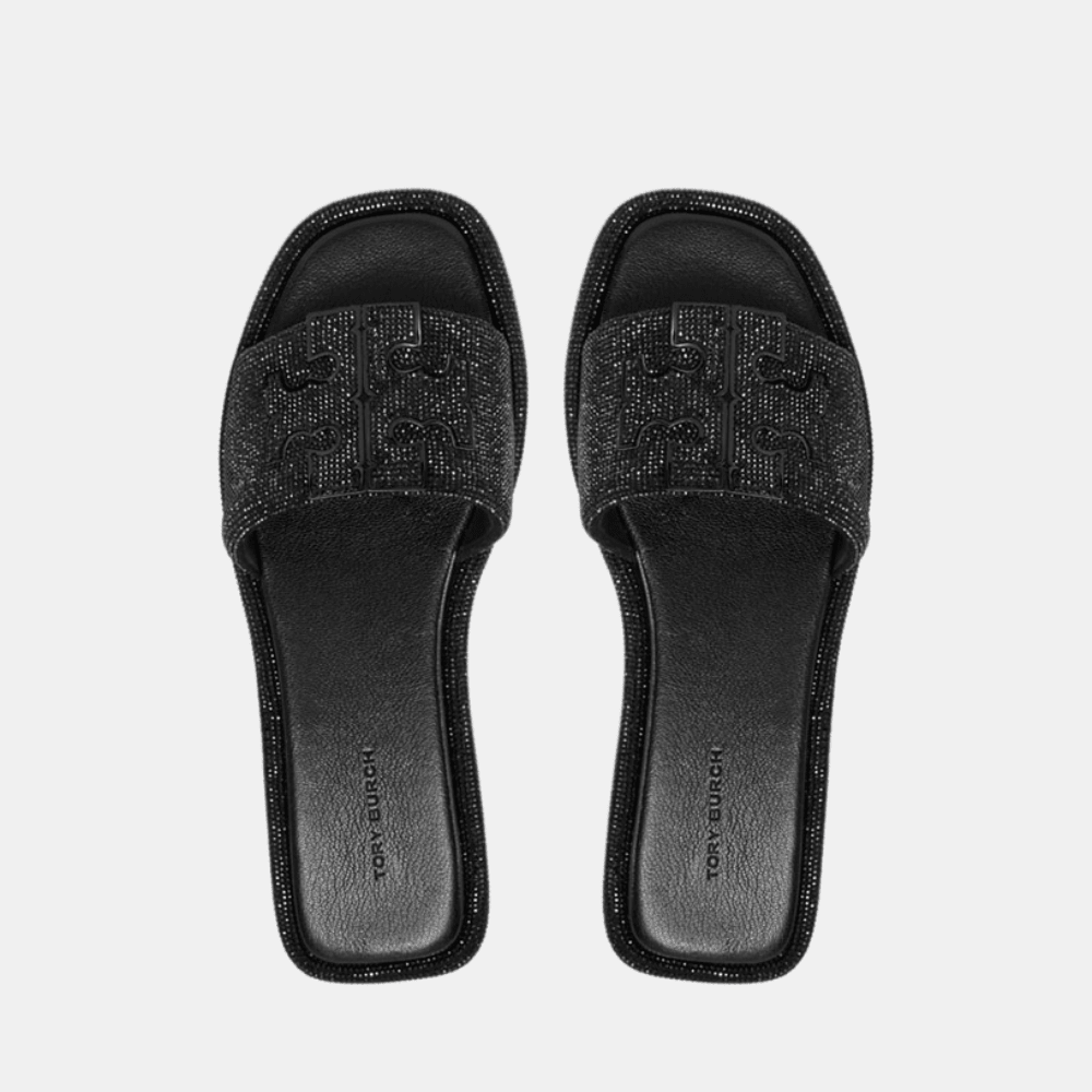 Buy Tory Burch Pavé Double T Sport Slide (Perfect Black/Jet) in Pakistan