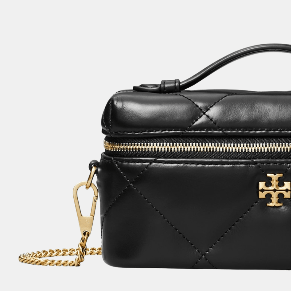Buy Tory Burch Kira Diamond Quilt East-West Vanity Case (Black) in Pakistan