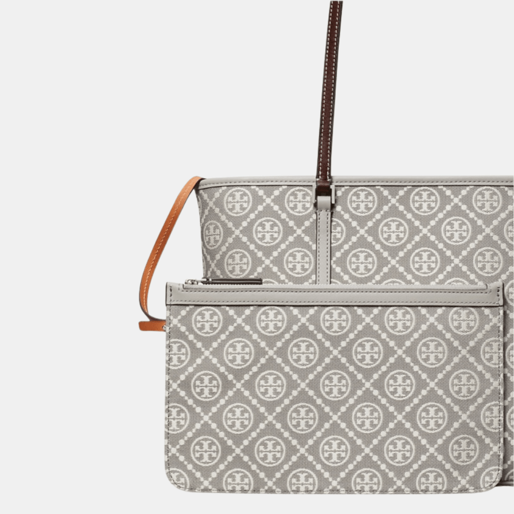 Buy Tory Burch T Monogram Small Zip Tote (Gray) in Pakistan