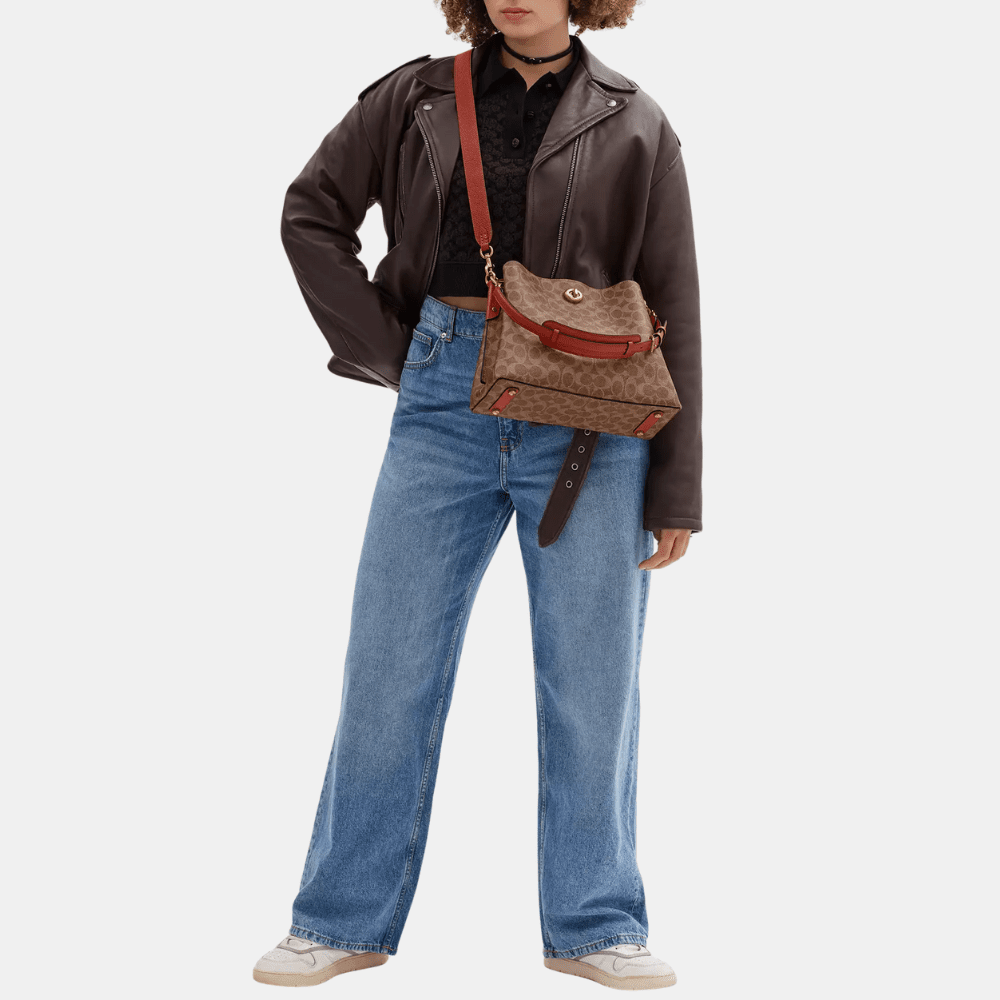 Buy Coach Willow Bucket Bag In Signature Canvas (Tan/Rust) in Pakistan