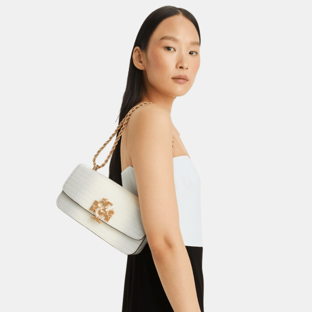 Buy Tory Burch Eleanor Embossed Rectangular Bag (White) in Pakistan