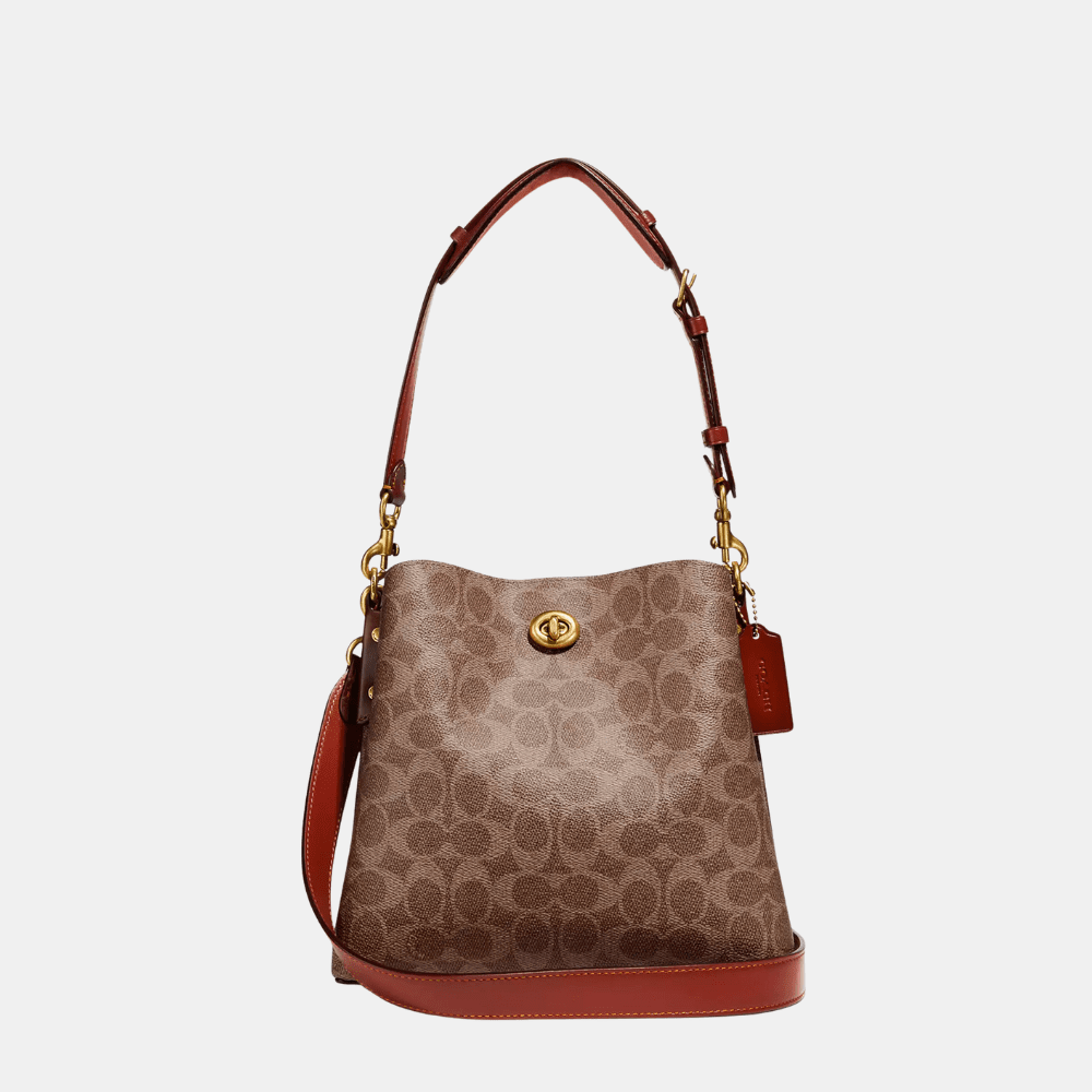 Buy Coach Willow Bucket Bag In Signature Canvas (Tan/Rust) in Pakistan