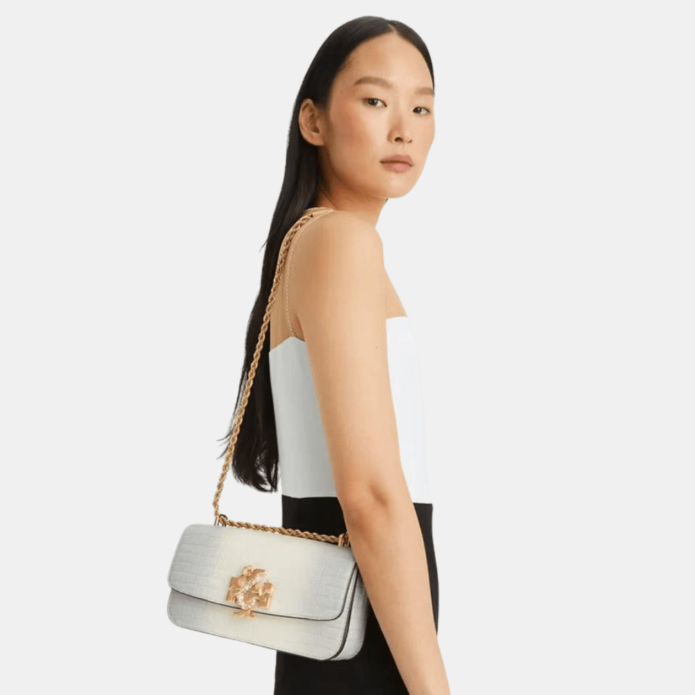 Buy Tory Burch Eleanor Embossed Rectangular Bag (White) in Pakistan